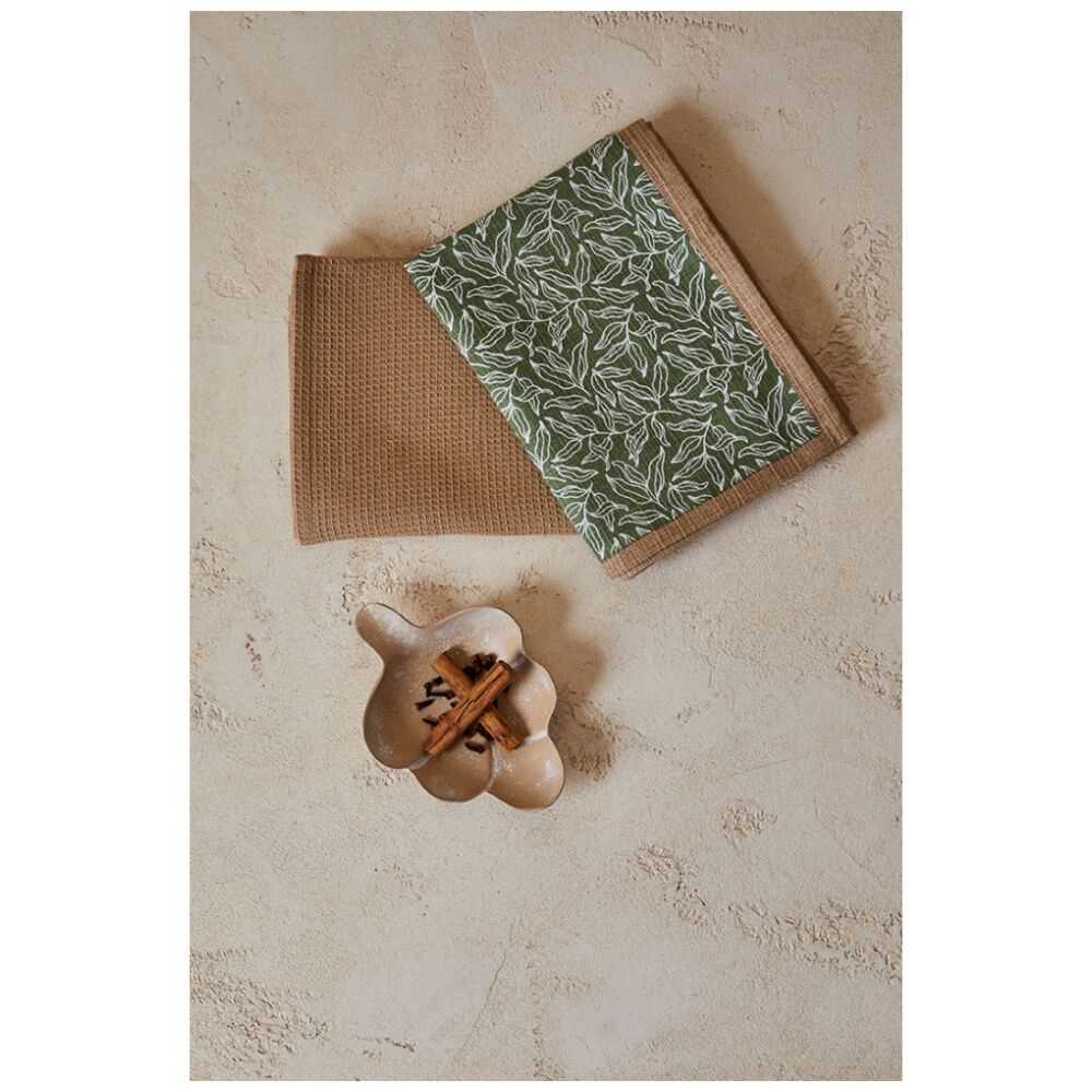 2x 2pc J.Elliot Home Serenity Kitchen Tea Towels 50x70x2cm Green