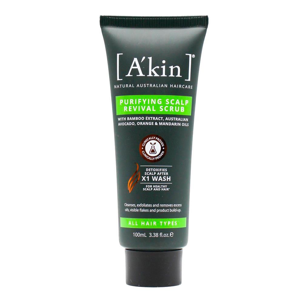 8PK Akin 100ml Purifying Hair & Scalp Revival Scrub w/ Natural Ingredients