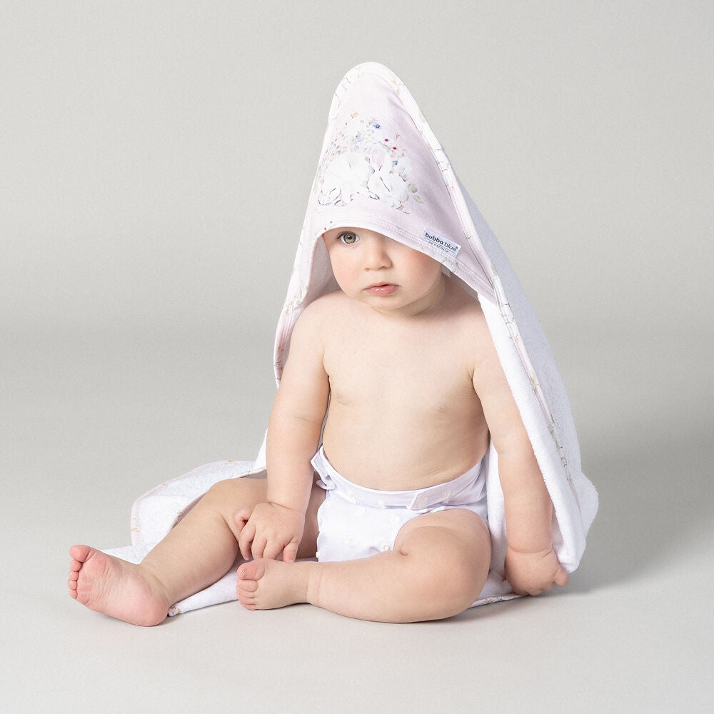 Bubba Blue Children's Sleeping Bunny Hooded Towel Soft 75x75cm