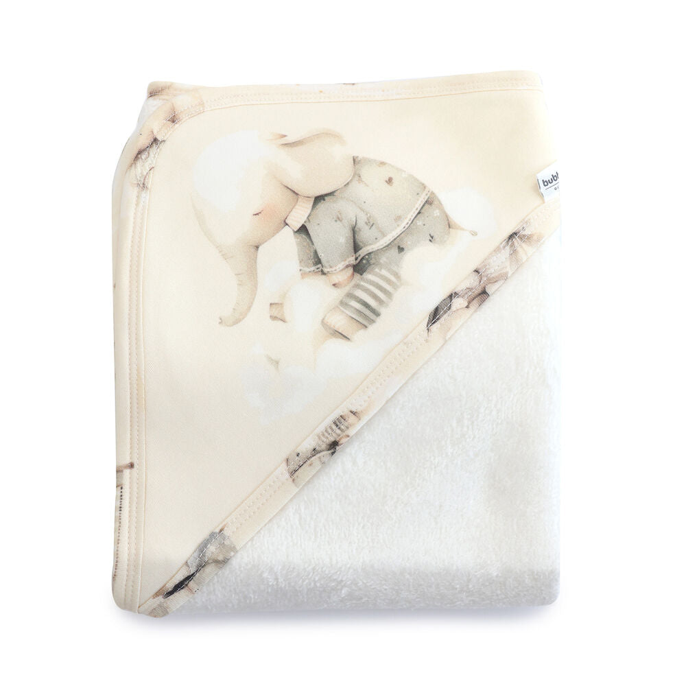 Bubba Blue Children's Elephant Bedtime Hooded Towel Soft 75x75cm