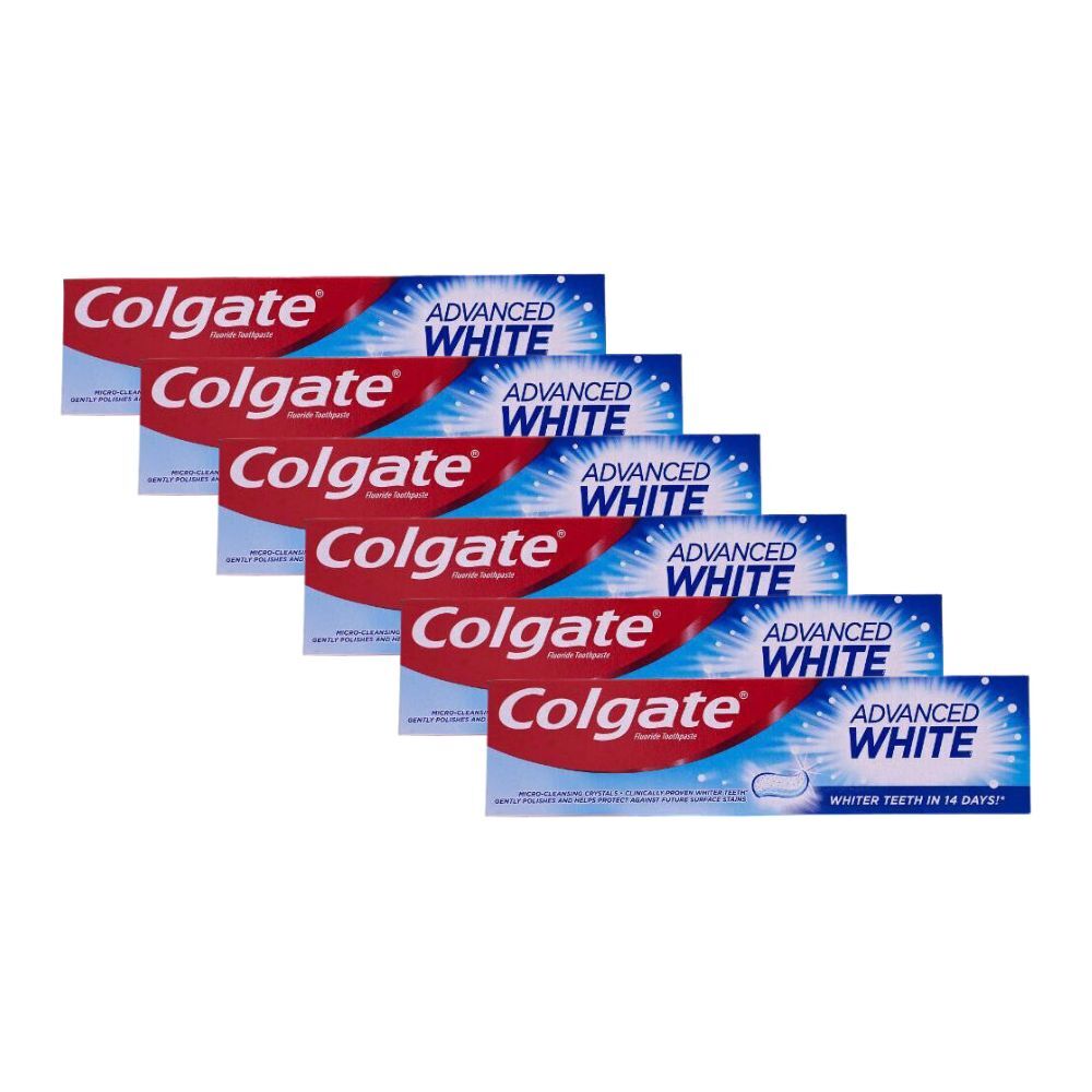 6PK Colgate Advance White Flouride Toothpaste Tube 147g Teeth Cleaner