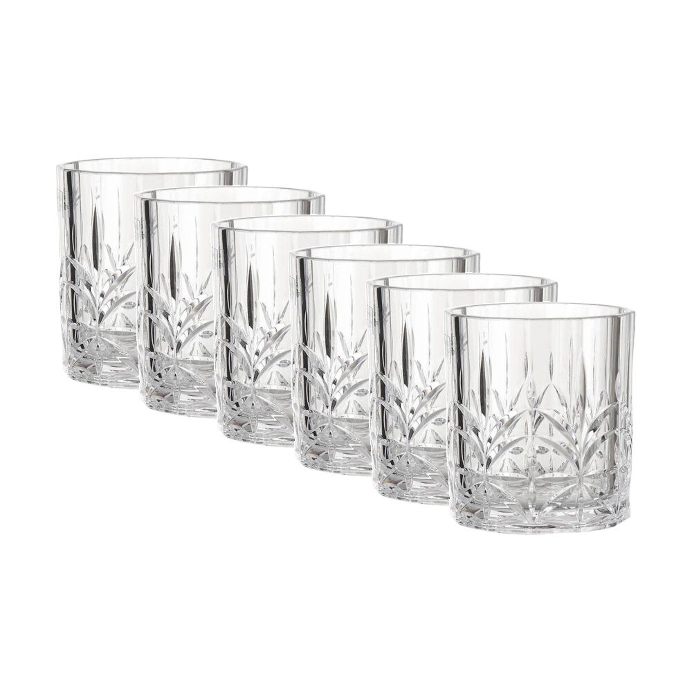 6PK SS Collective Clear Acrylic Crystal Cut Tumbler Drinkware 335ml