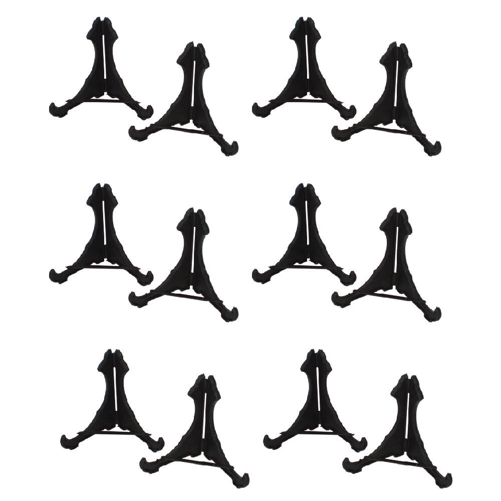 12pc Homeleisure Plastic Plate Holder Display 112mm Black