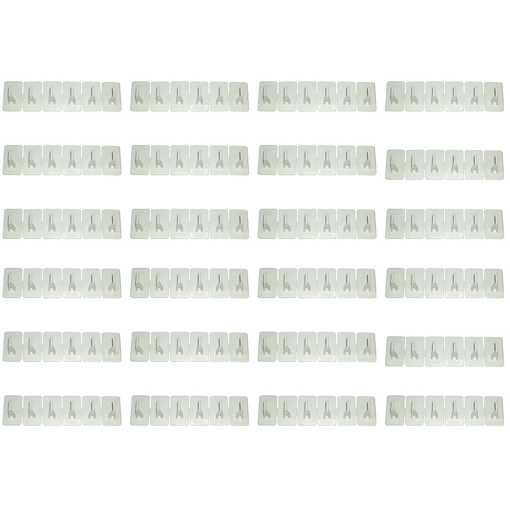 24PK 6pc Homeleisure Hook It Plastic Hooks Self-Adhesive White