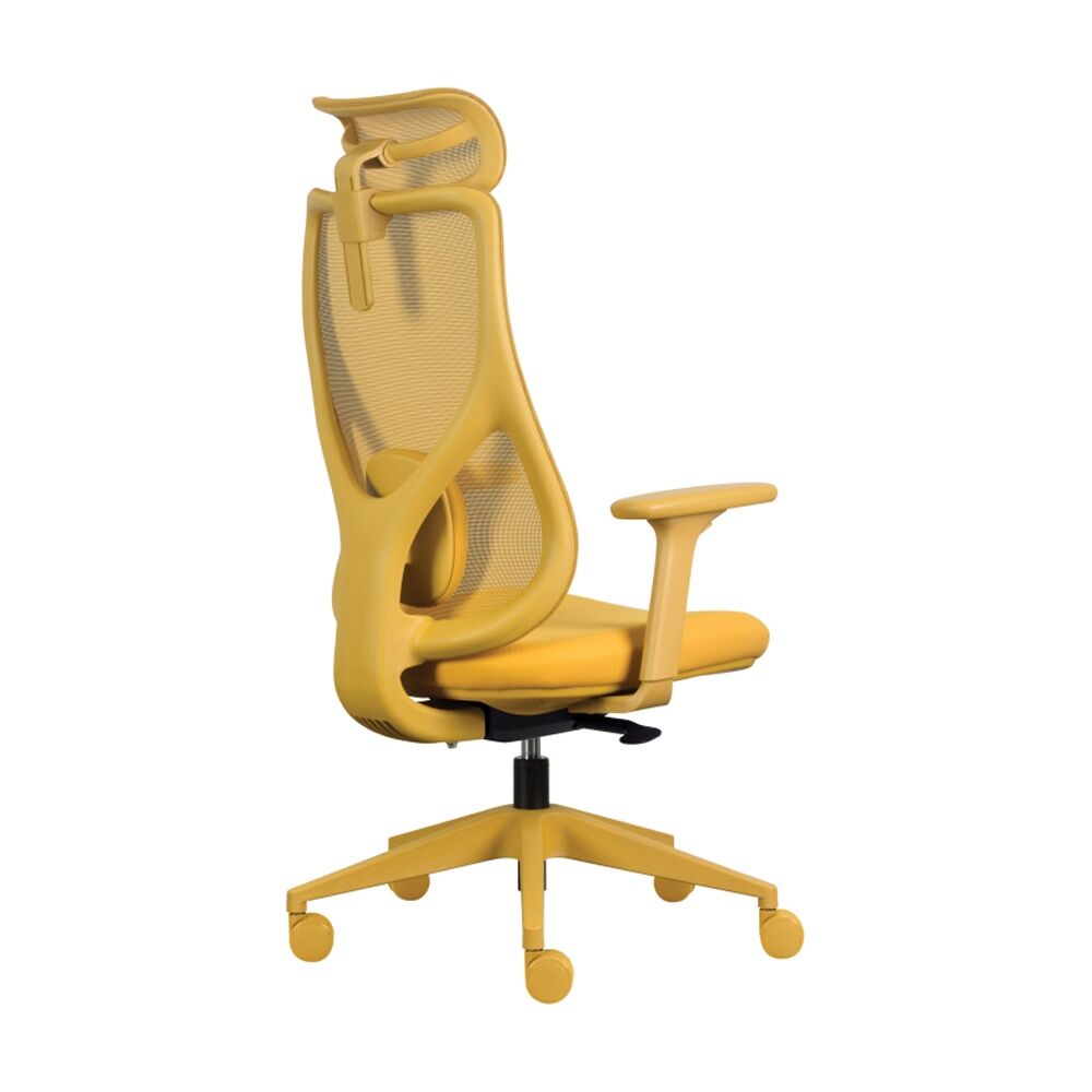 Mondo Scout Chair Ergonomic Office Work W/ Mesh Back & Support Mustard Yellow
