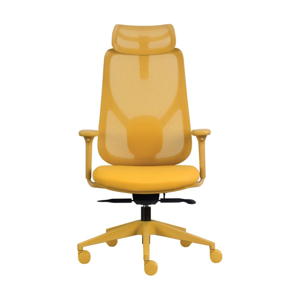 Mondo Scout Chair Ergonomic Office Work W/ Mesh Back & Support Mustard Yellow