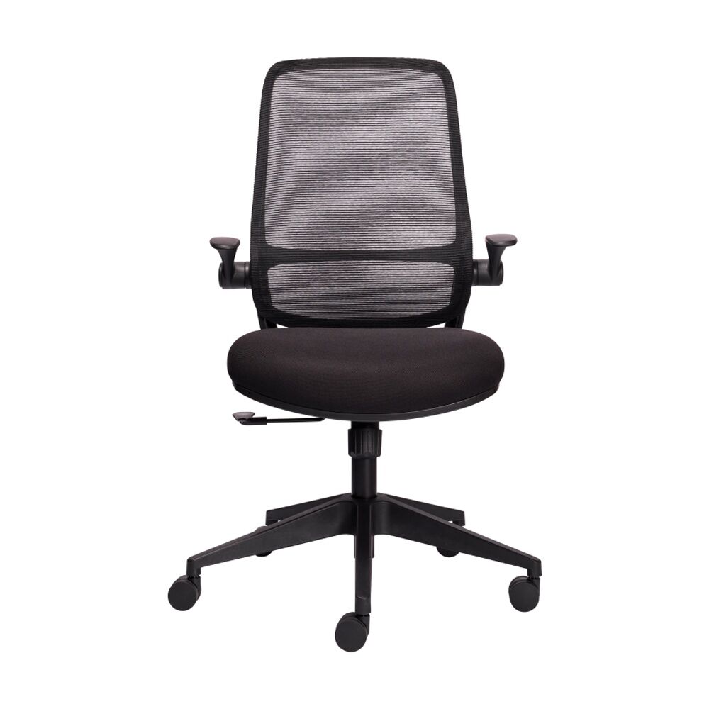 Mondo Zest Office Work Chair W/ Adjustable Armrests & Mesh Backing Black
