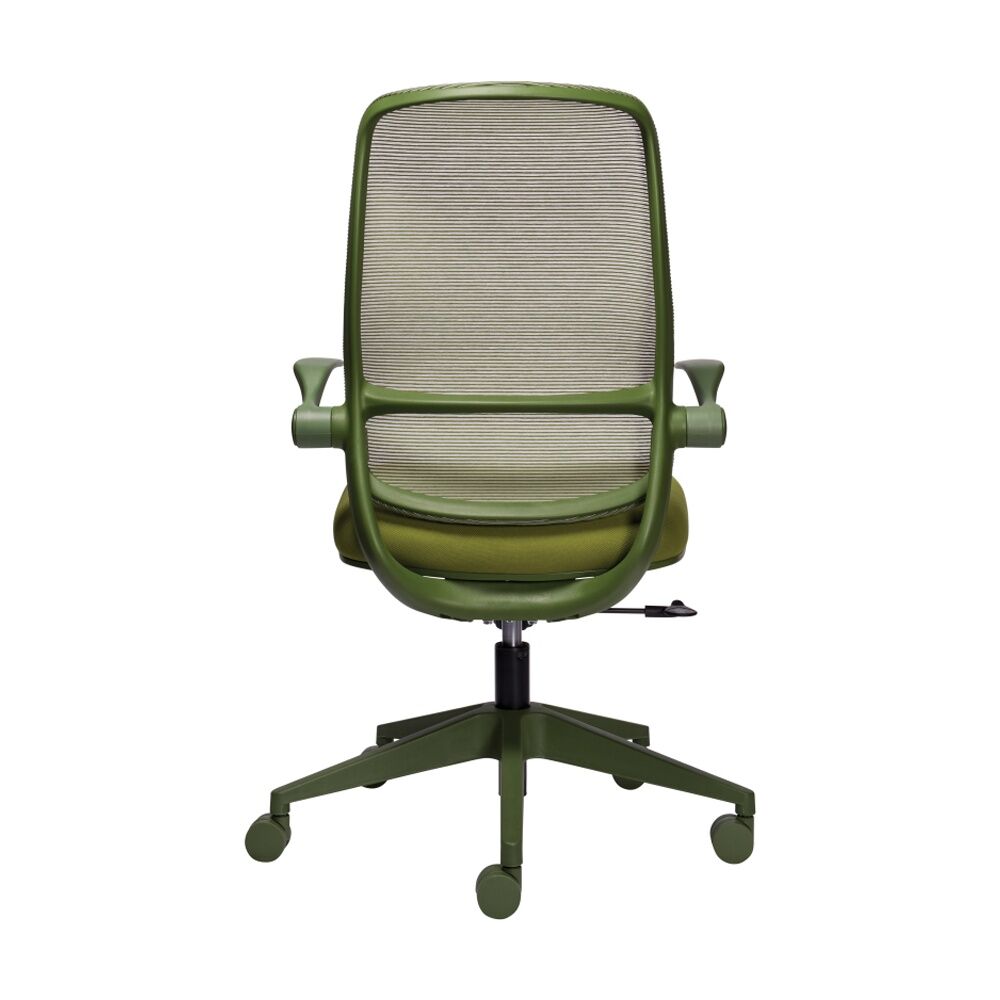 Mondo Zest Office Work Chair W/ Adjustable Armrests & Mesh Backing Olive Green