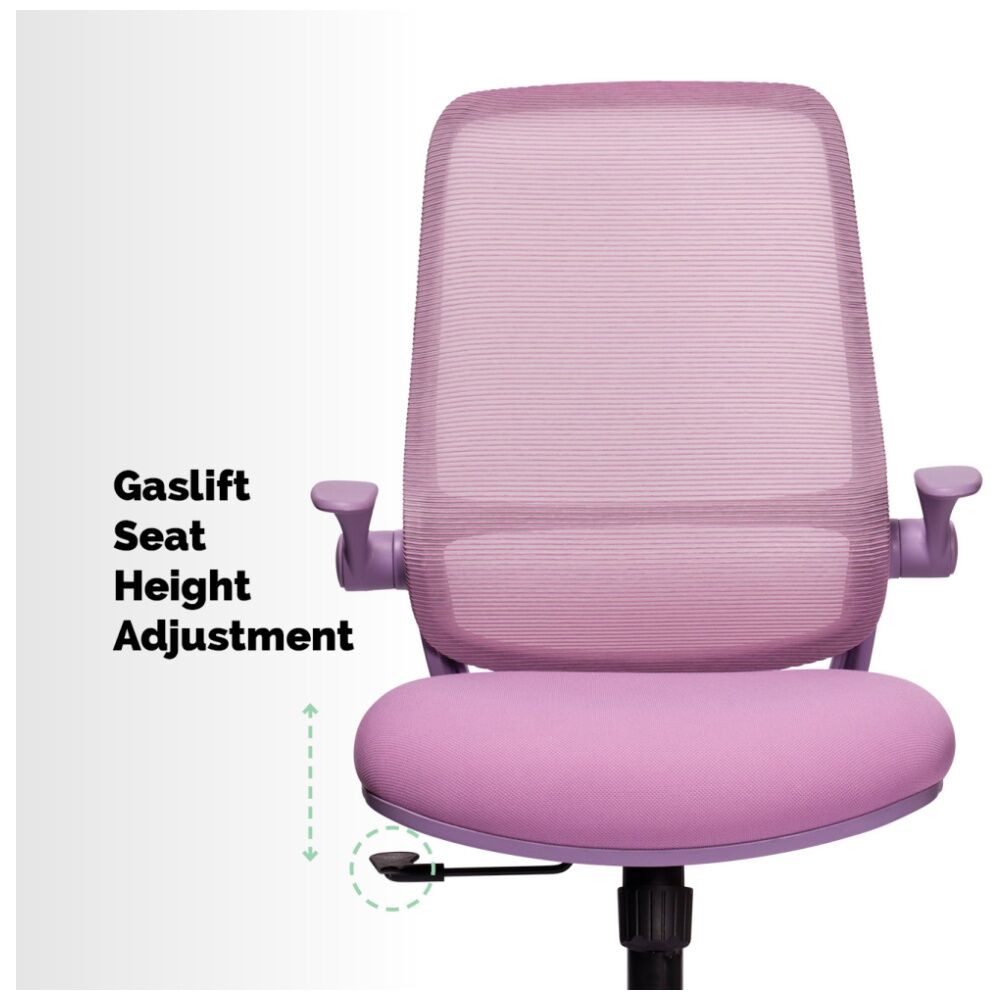 Mondo Zest Office Work Chair W/ Adjustable Armrests & Mesh Back Lavender Purple