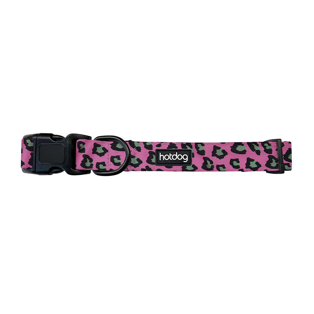 2PK Annabel Trends Hot Dog Adjustable Dog Collar Pink Ocelot Extra Small