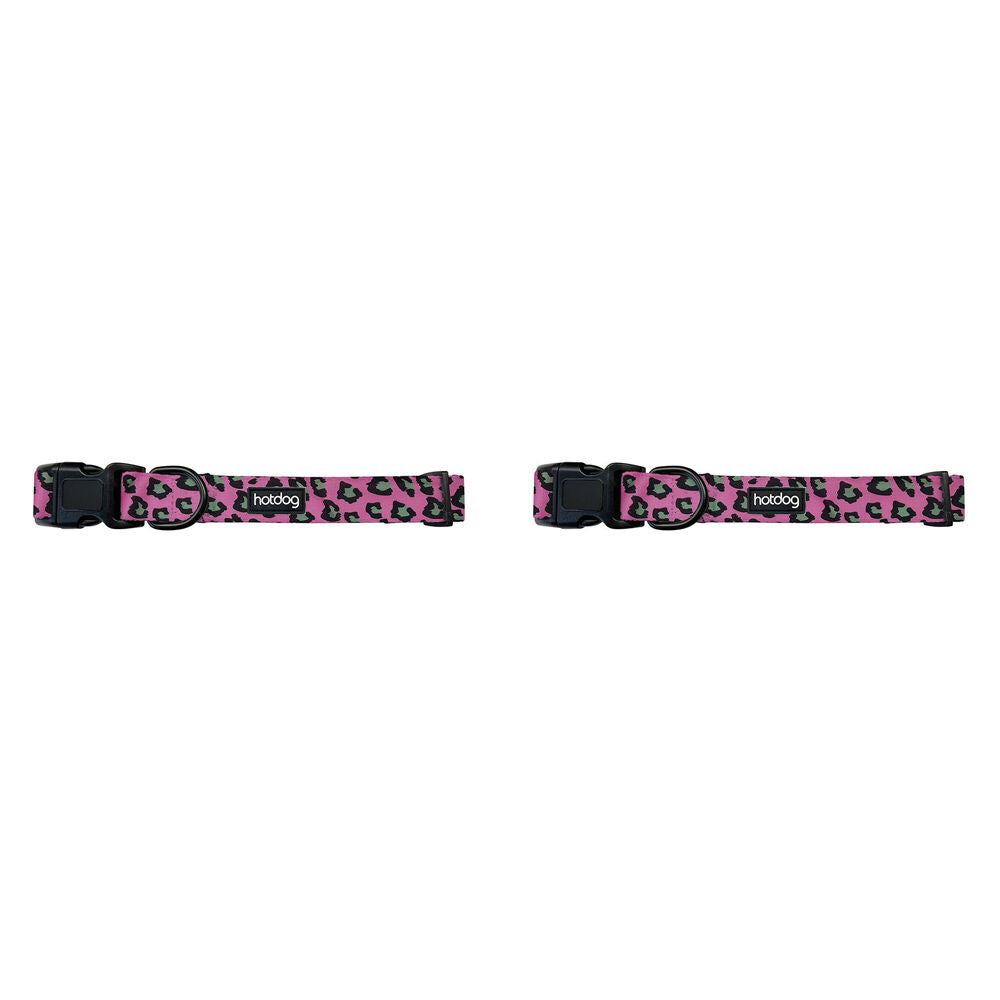 2PK Annabel Trends Hot Dog Adjustable Dog Collar Pink Ocelot Extra Small