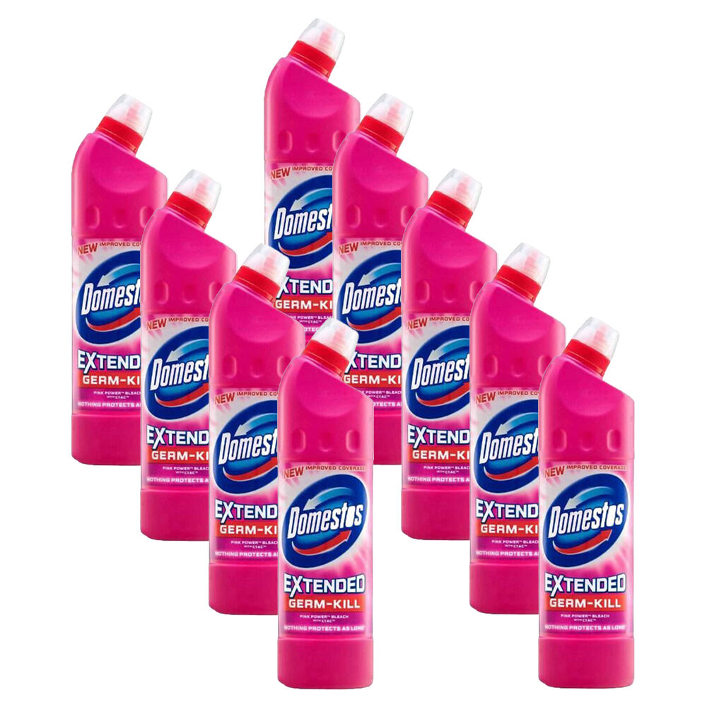 9PK Domestos Pink Power Thick Bleach Disinfectant Cleaner 750ml