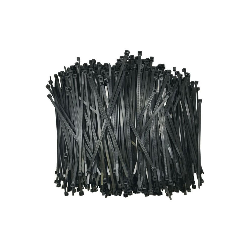 1000pc AgBoss Mixed Sized Bulk Cable/Zip Ties 100-200mm Black