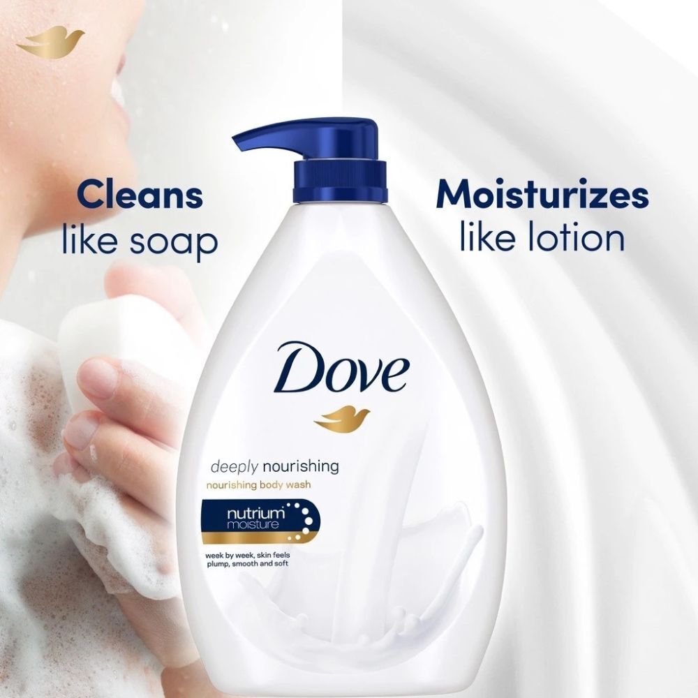 12PK Dove Deep Nourishing Hydrating Body Wash 1L For Dry Skin