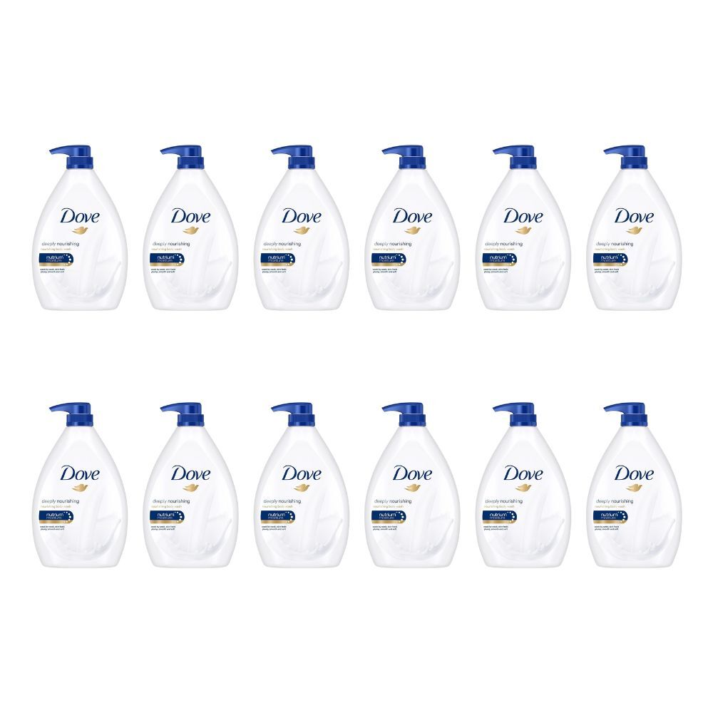12PK Dove Deep Nourishing Hydrating Body Wash 1L For Dry Skin
