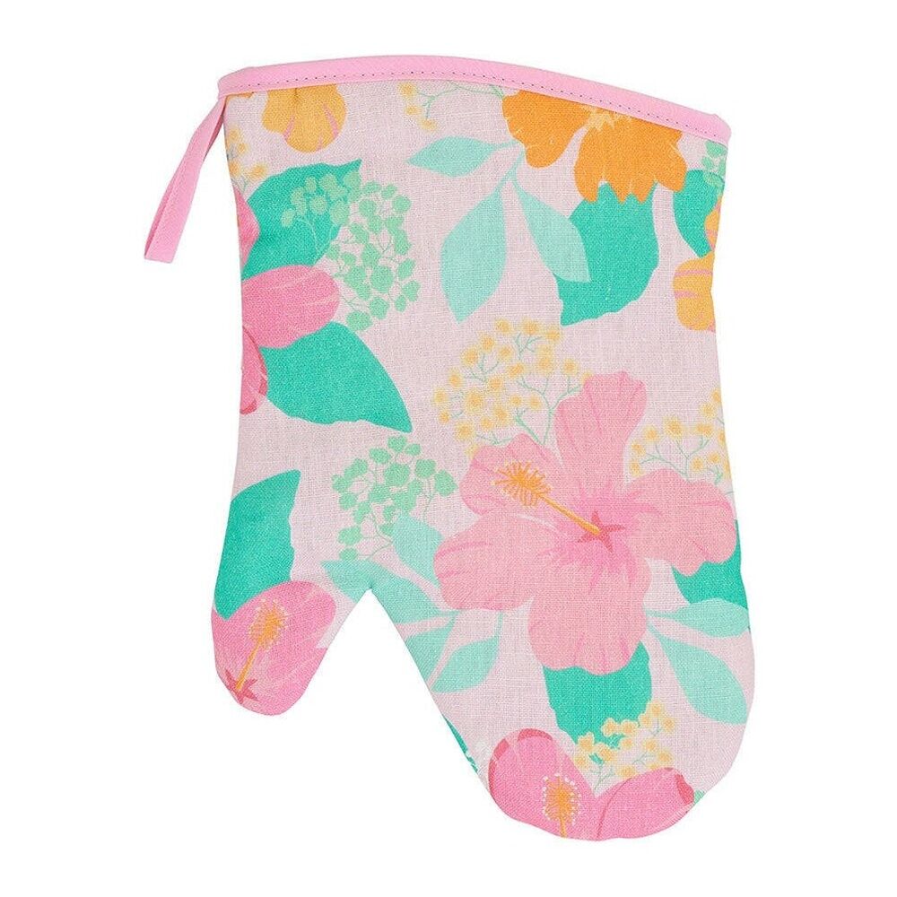 2PK Annabel Trends Linen Single Oven Mitt 18x26cm - Hibiscus