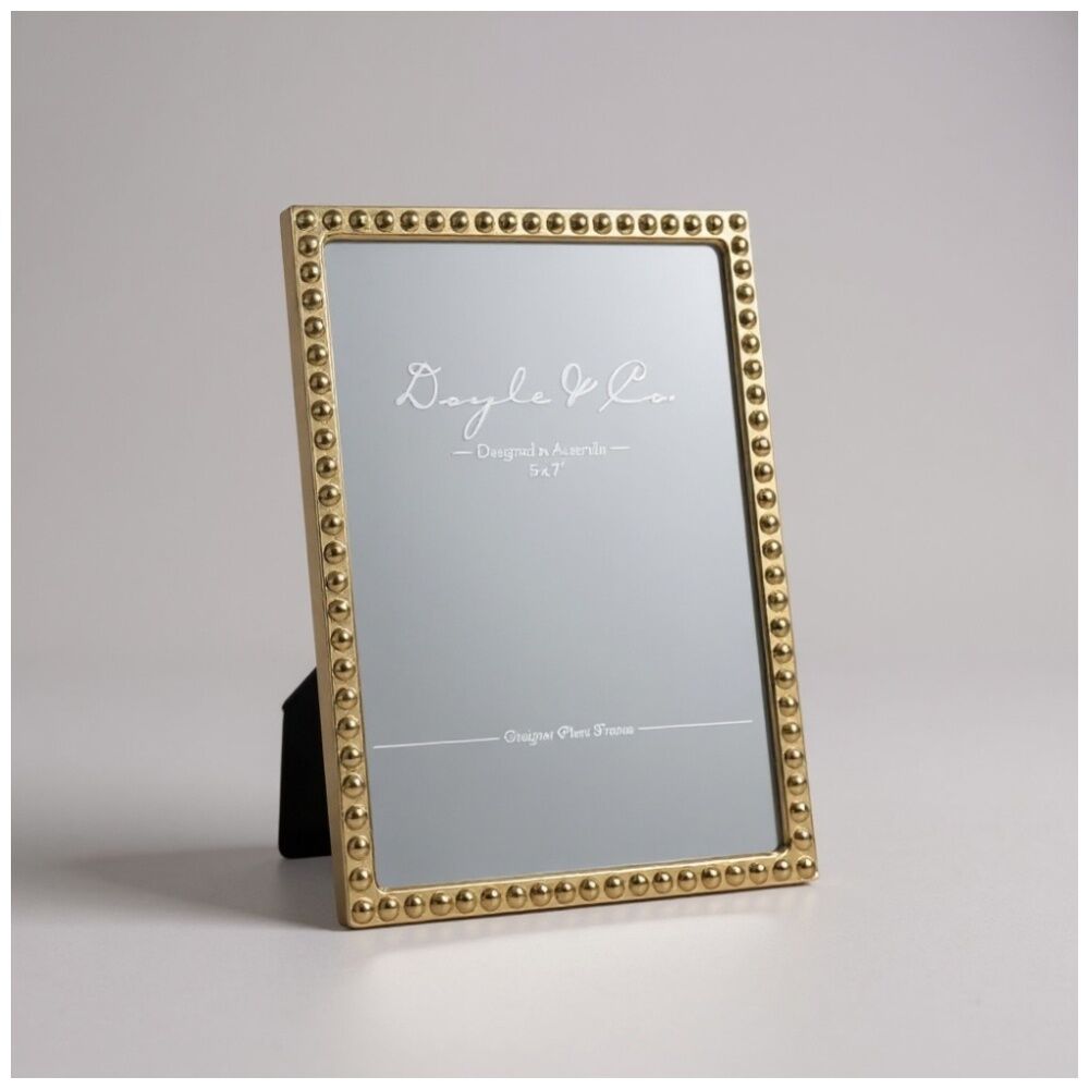SS Collective Gold Textured Punch Dotted Modern Photo Frame Rectangle 5x7