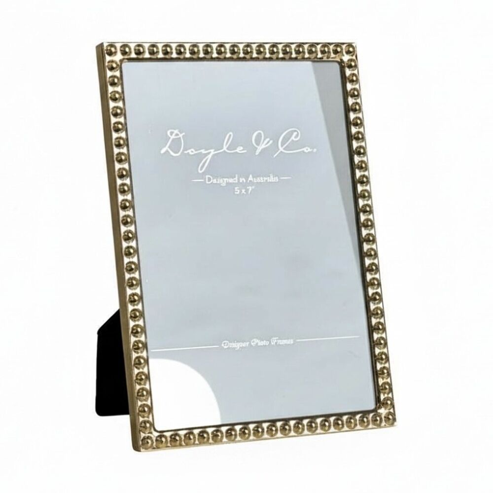 2PK SS Collective Gold Textured Punch Dotted Modern Photo Frame Rectangle 5x7