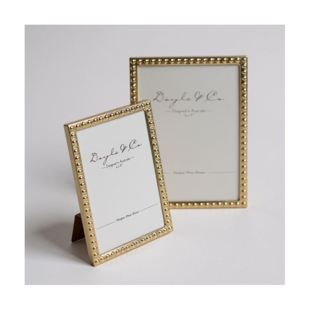 4PK SS Collective Gold Textured Punch Dotted Modern Photo Frame Rectangle 5x7