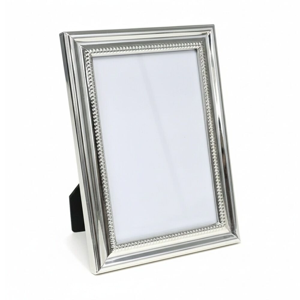 SS Collective Silver Textured Decadence Single Bead Photo Frame Rectangle 5x7