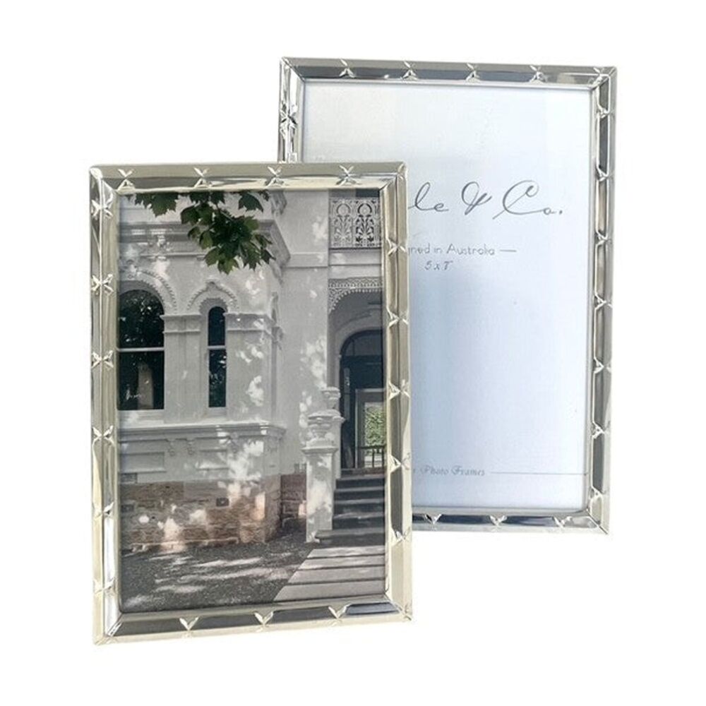 SS Collective Silver Paloma Textured W/ Muti Cross Photo Frame Rectangle 5x7