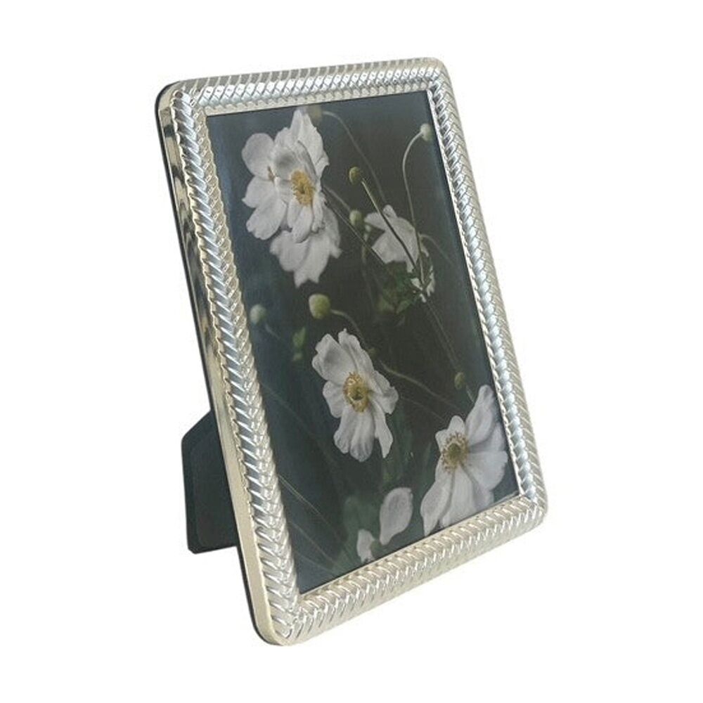 2PK SS Collective Silver Braided Textured Modern Photo Frame Rectangle 4x6