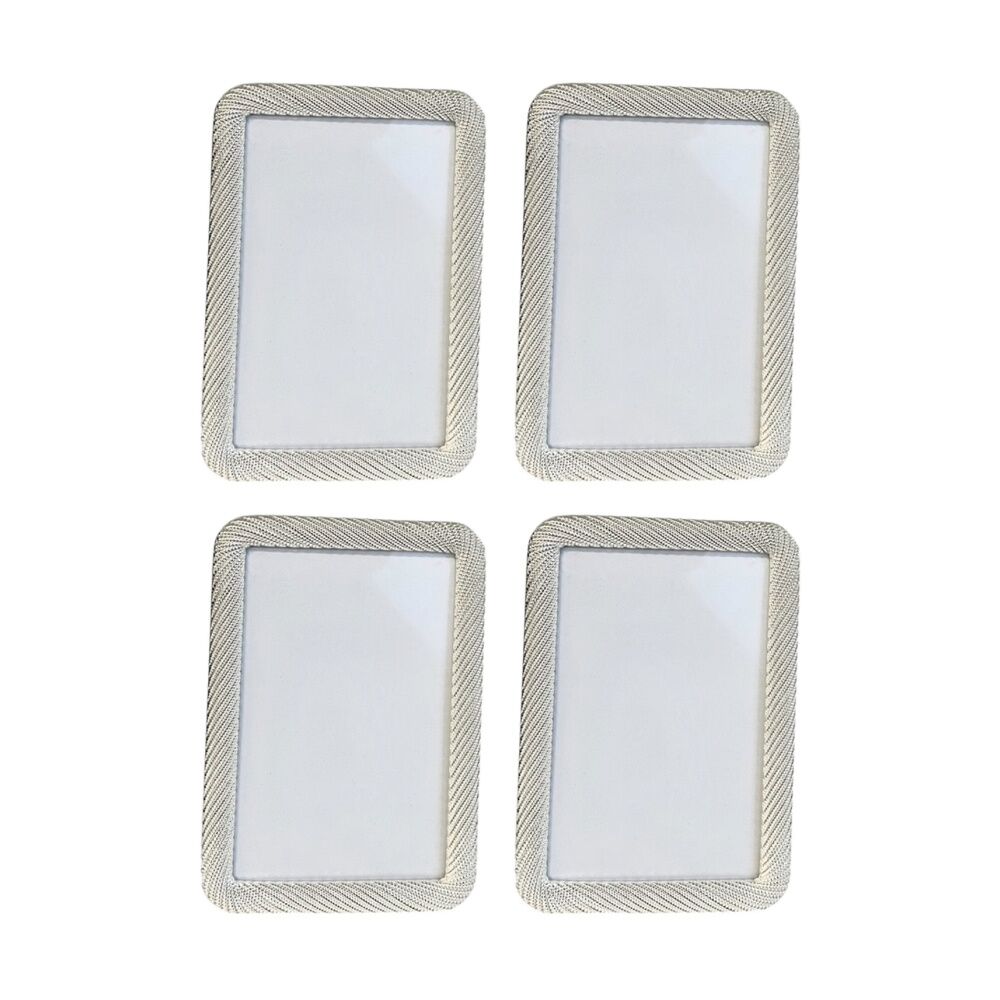 4PK SS Collective Silver Ascot Frosted Swirl Modern Photo Frame Rectangle 4x6