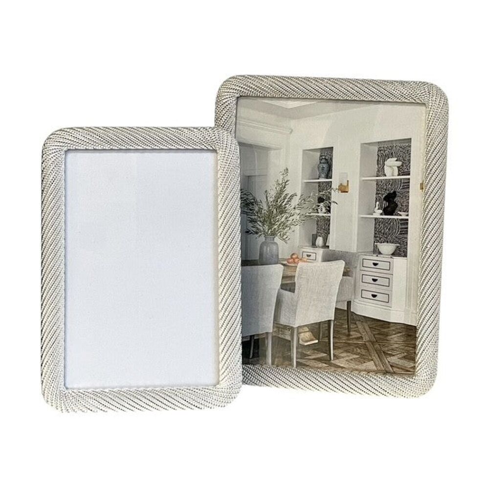 4PK SS Collective Silver Ascot Frosted Swirl Modern Photo Frame Rectangle 5x7