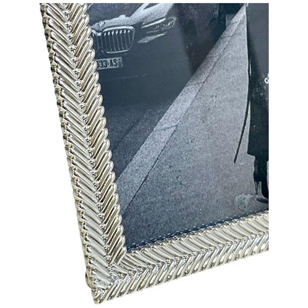 2PK SS Collective Silver Textured Mayfair Modern Photo Frame Rectangle 4x6