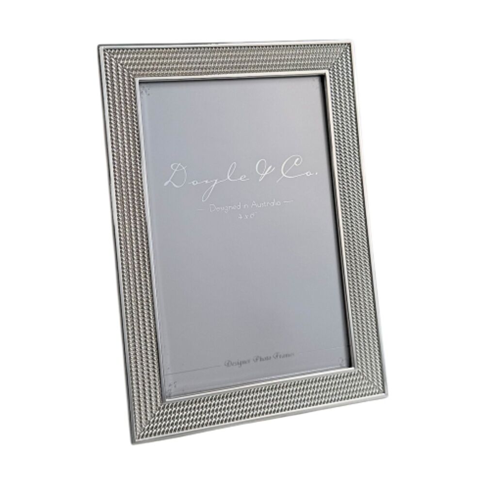SS Collective Silver Textured Dolton Boarded Photo Frame Rectangle 4x6