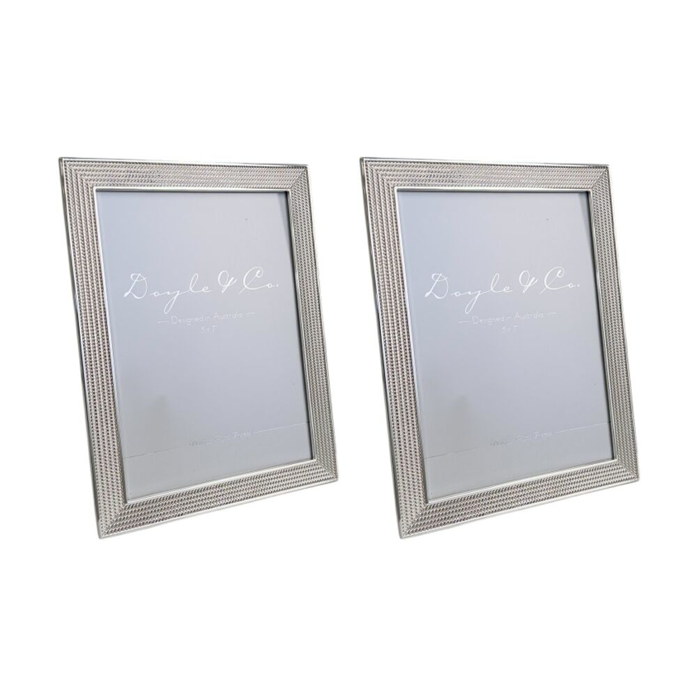 2PK SS Collective Silver Textured Dolton Boarded Photo Frame Rectangle 5x7