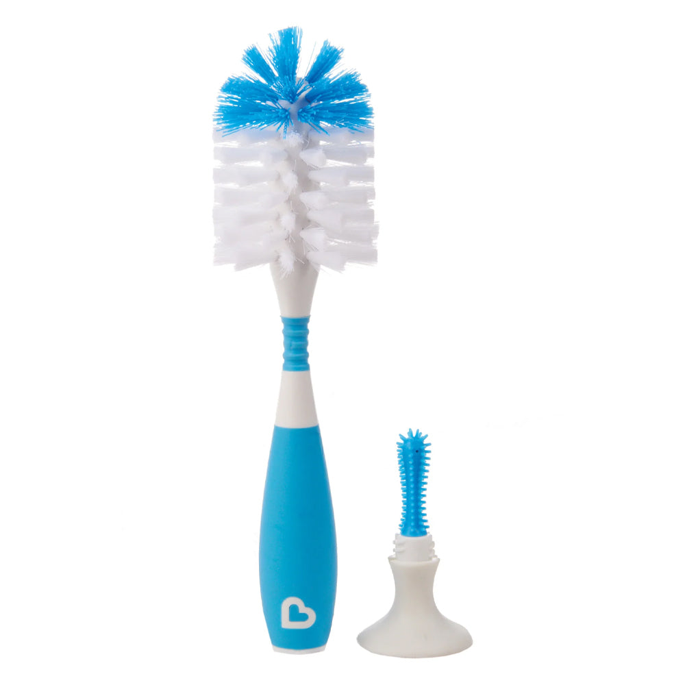 2PK Munchkin Bristle Bottle Brush w/ Stand Assorted