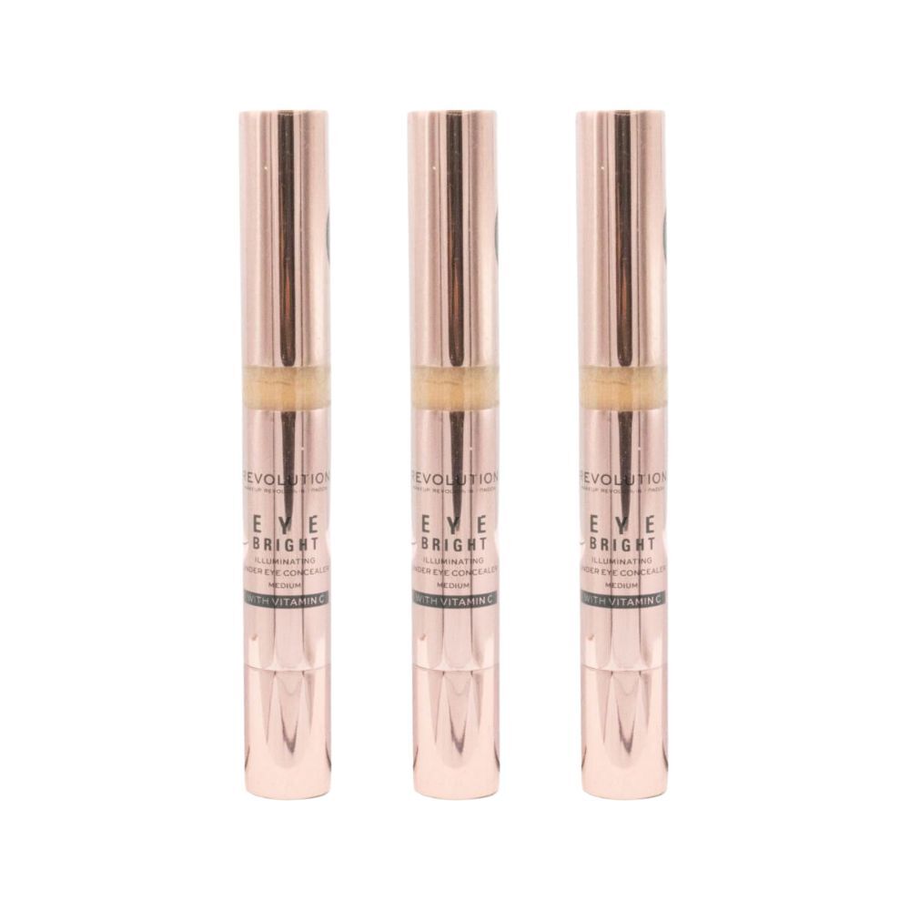 3PK Revolution Illuminating Under-Eye Concealer Eye Bright Medium Beauty Makeup