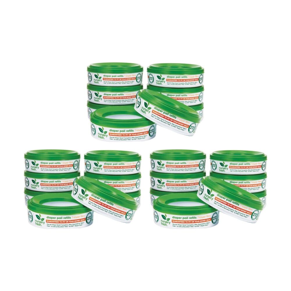 3x 8PK Munchkin Nursery Fresh Diaper Pail/Bin Refills