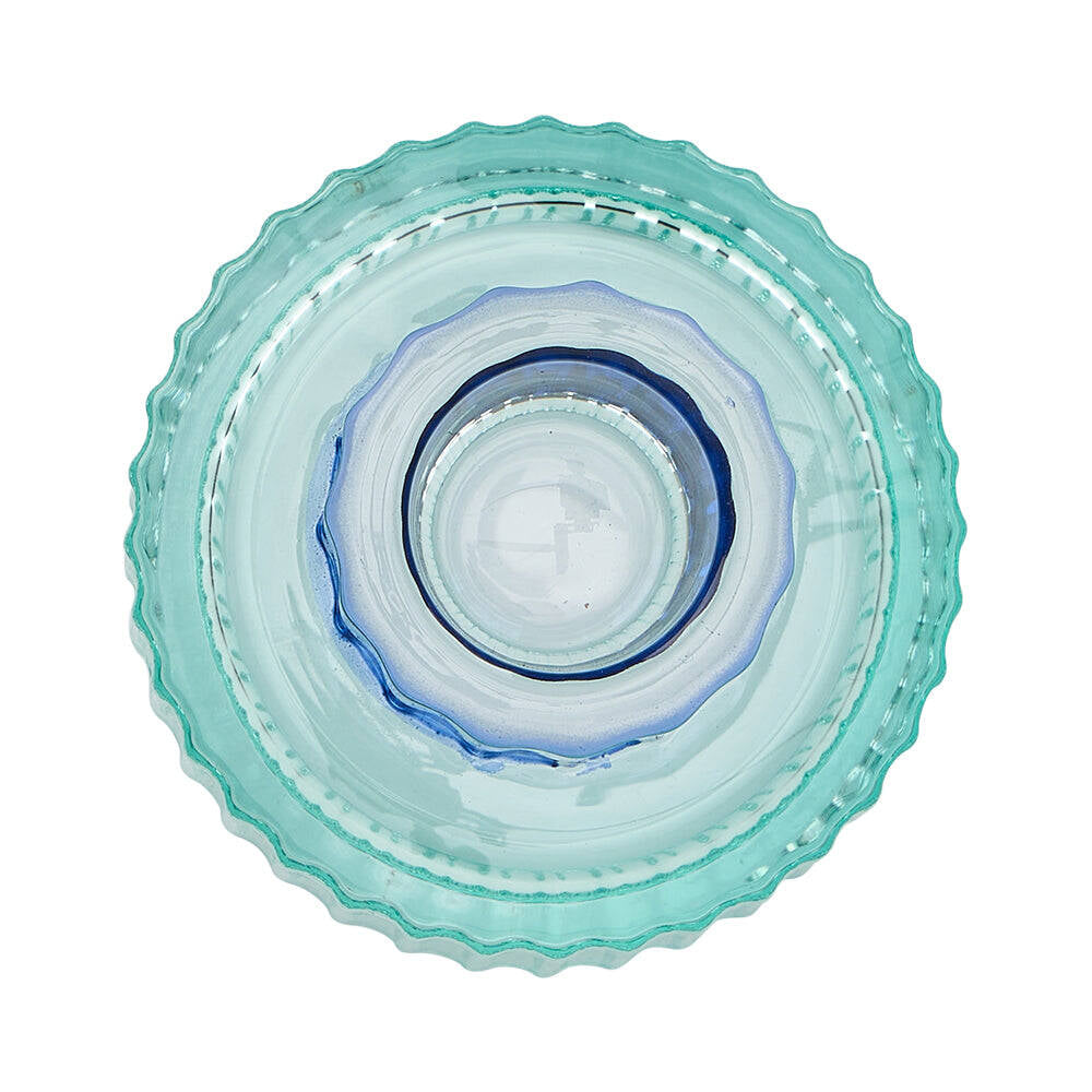 3PK Annabel Trends Jewel Pillar/Tealight Candle Holder Blue