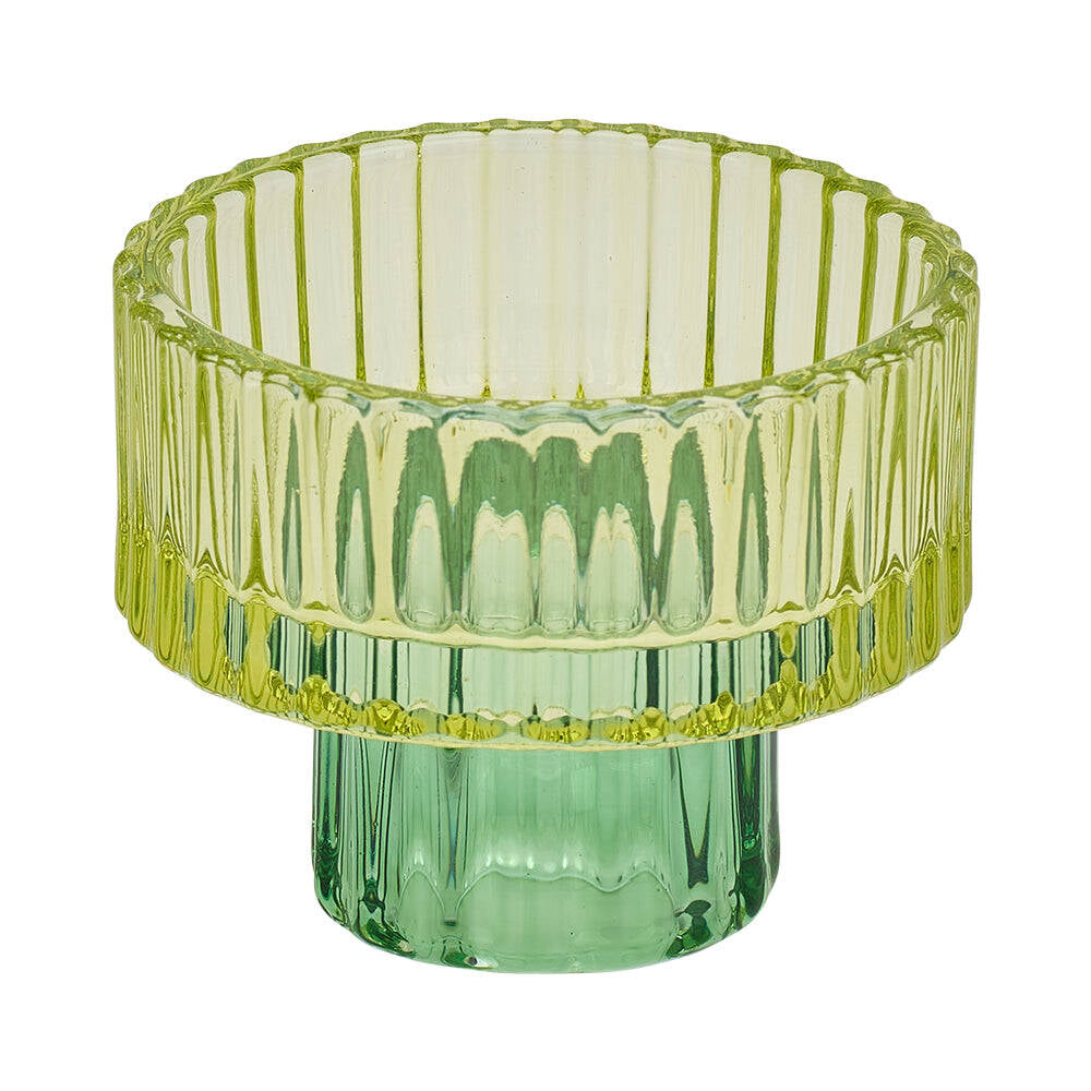 3PK Annabel Trends Jewel Pillar/Tealight Candle Holder Green