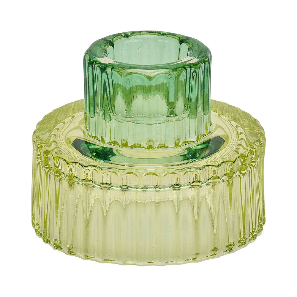 3PK Annabel Trends Jewel Pillar/Tealight Candle Holder Green
