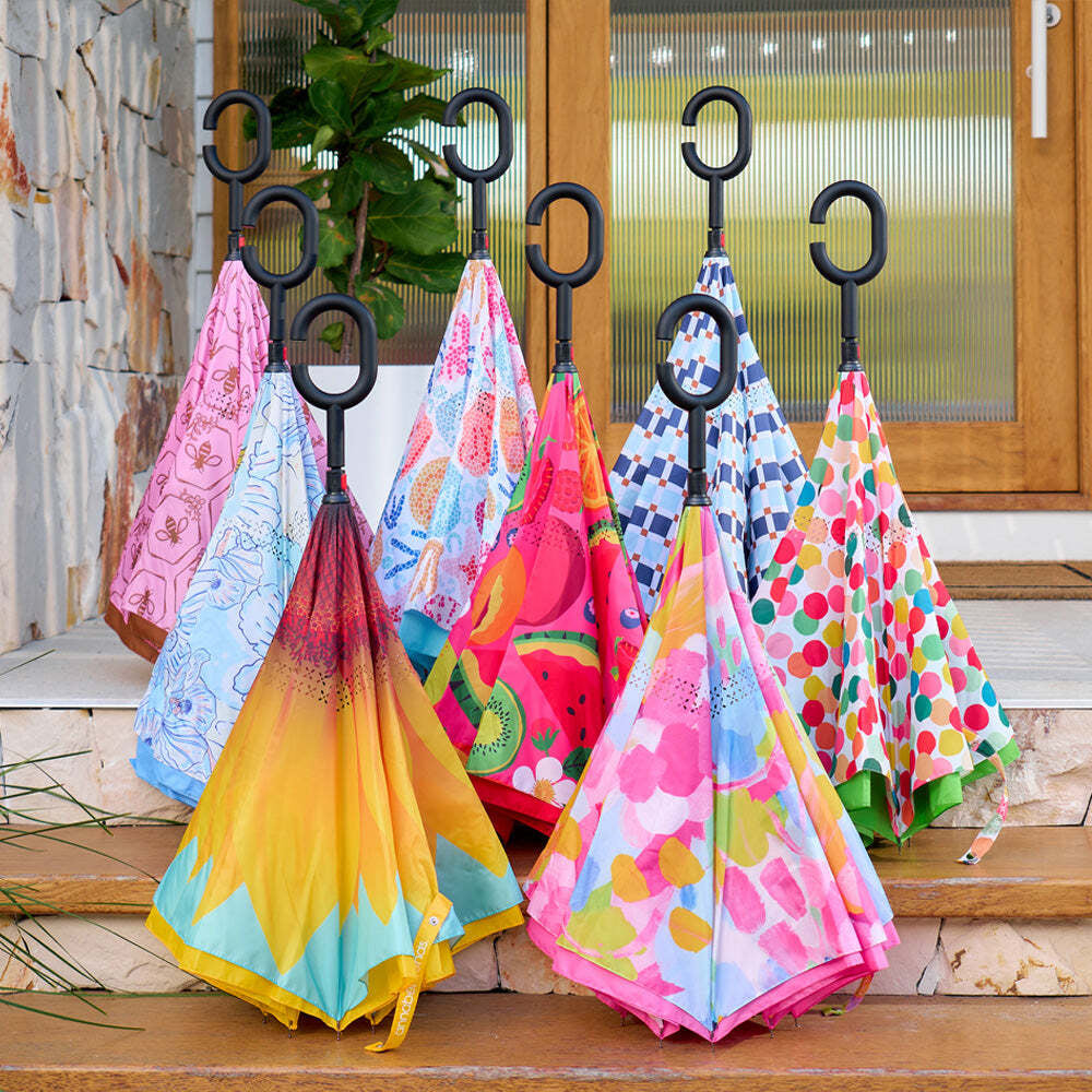 2PK Annabel Trends Reverse Umbrella Inverted 81x10cm - Pink Banksia
