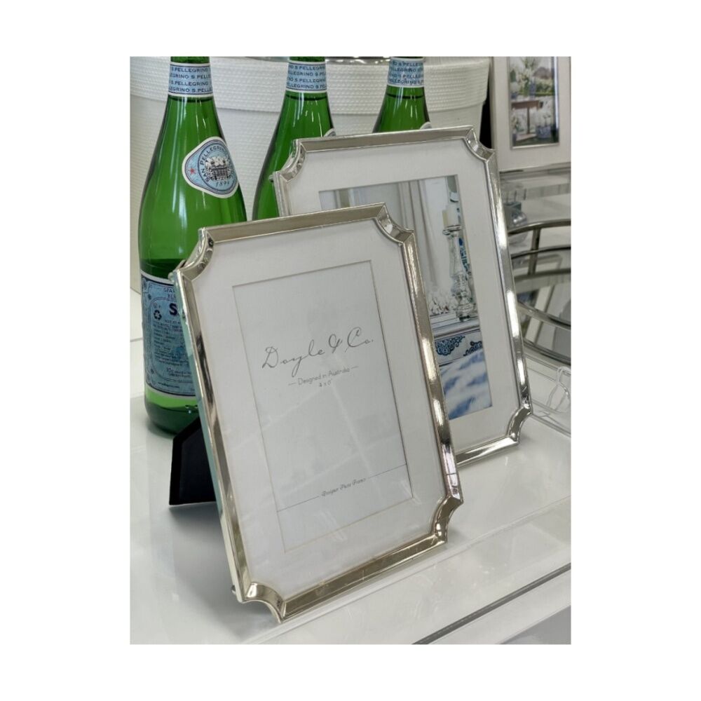4PK SS Collective Silver Plated Hamptons Clipped Corner Photo Frame 4x6