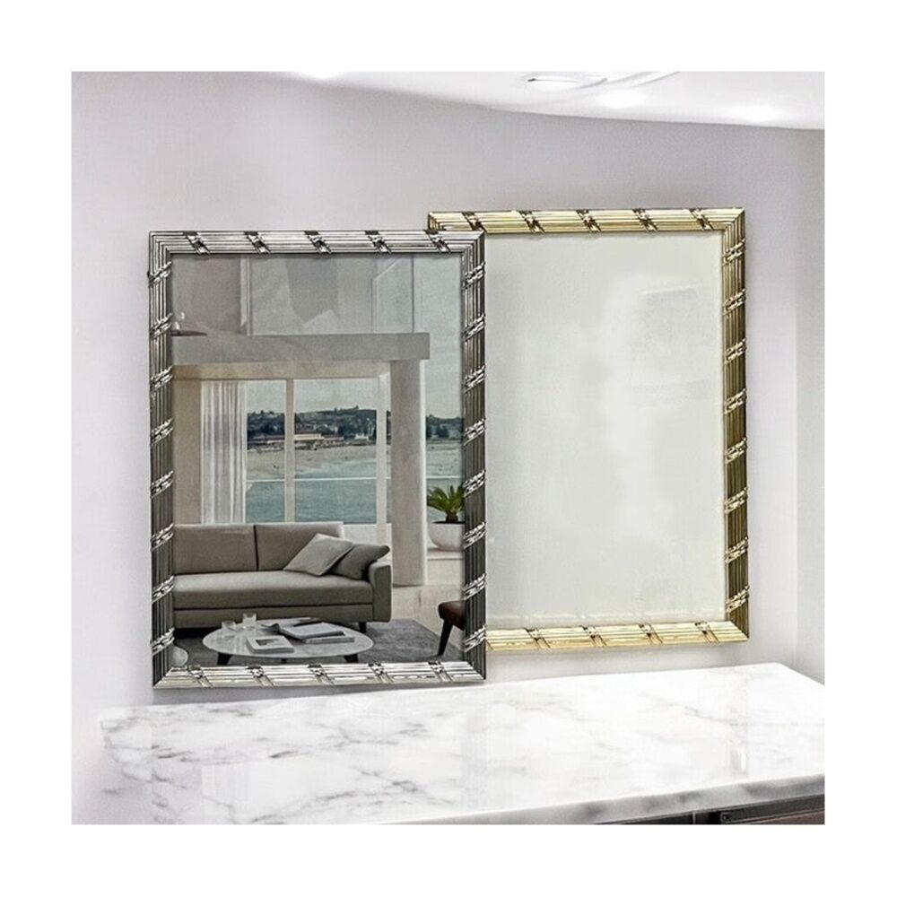 2PK SS Collective Silver Textured W/ Criss Cross Photo Frame Rectangle 5x7