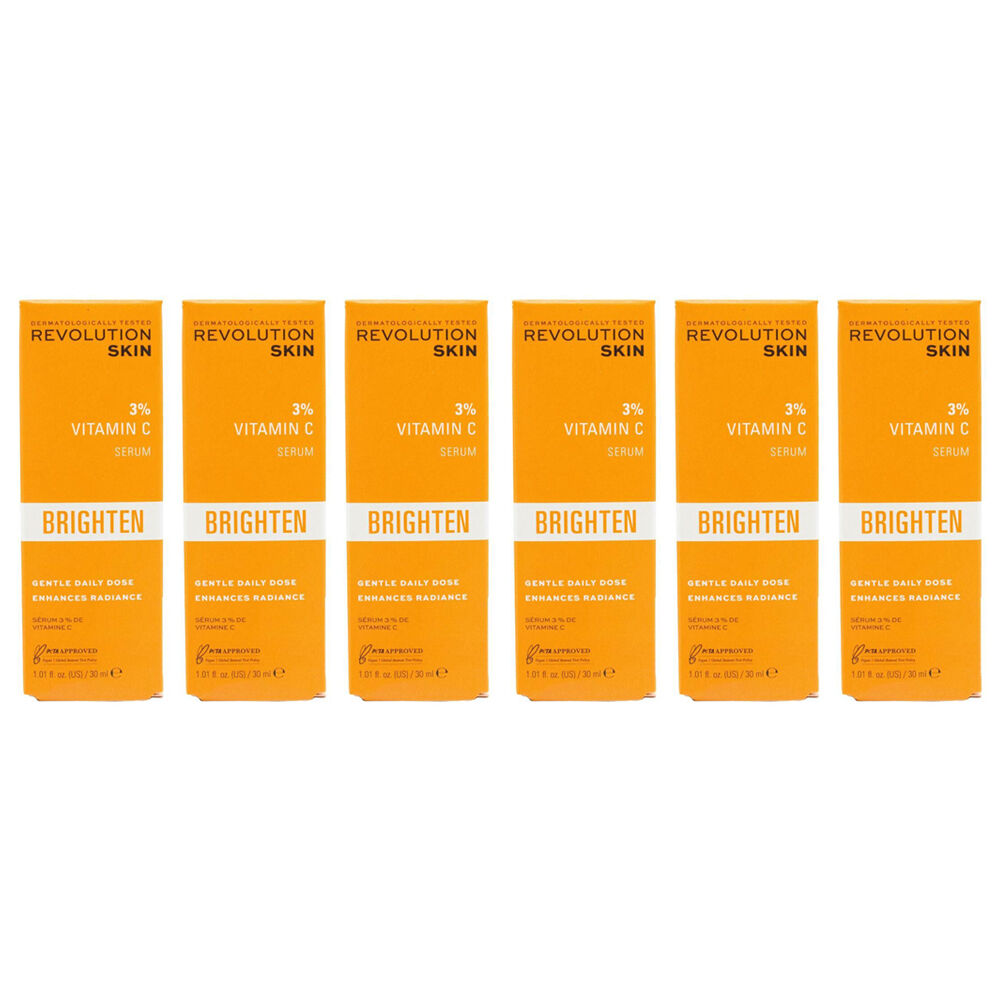 6PK Revolution Skin 3% Vitamin C Serum Brighten 30ml Face Brightening Care