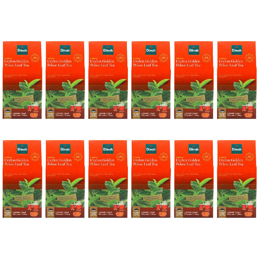 12PK Dilmah 50g Ceylon Golden Pekoe Loose Leaf Black Tea Hot Drink