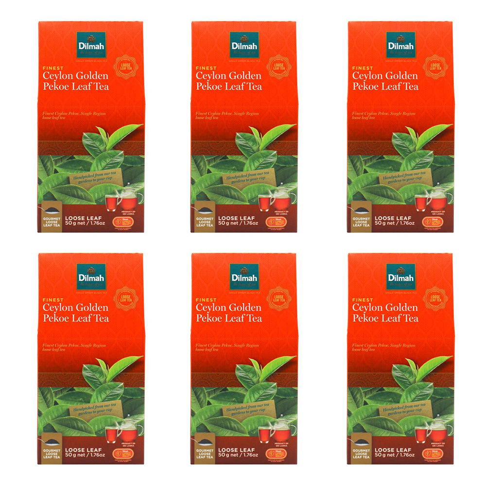 6PK Dilmah 50g Ceylon Golden Pekoe Loose Leaf Black Tea Hot Drink