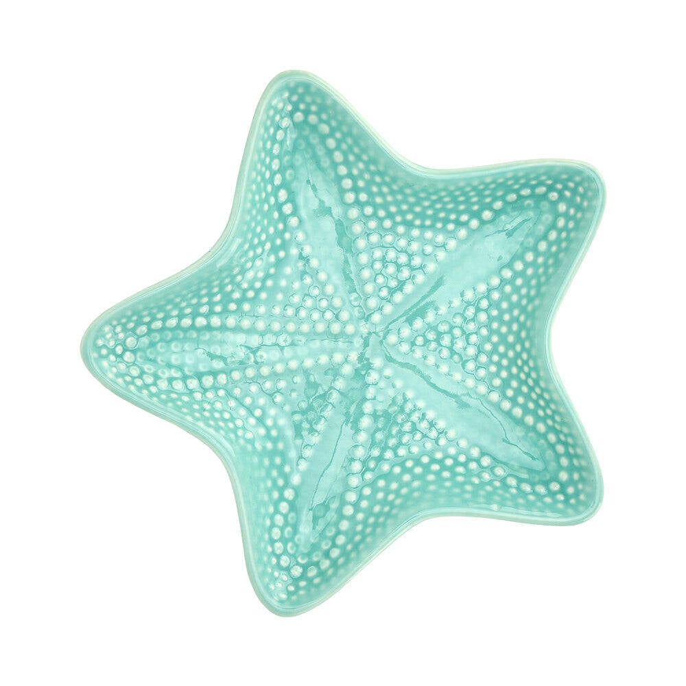3PK Annabel Trends Ceramic Starfish Dish 15cm Small - Aqua