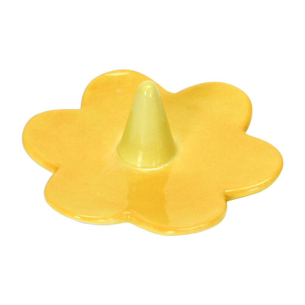 3PK Annabel Trends Daisy Ceramic Ring Holder 9x3cm - Yellow