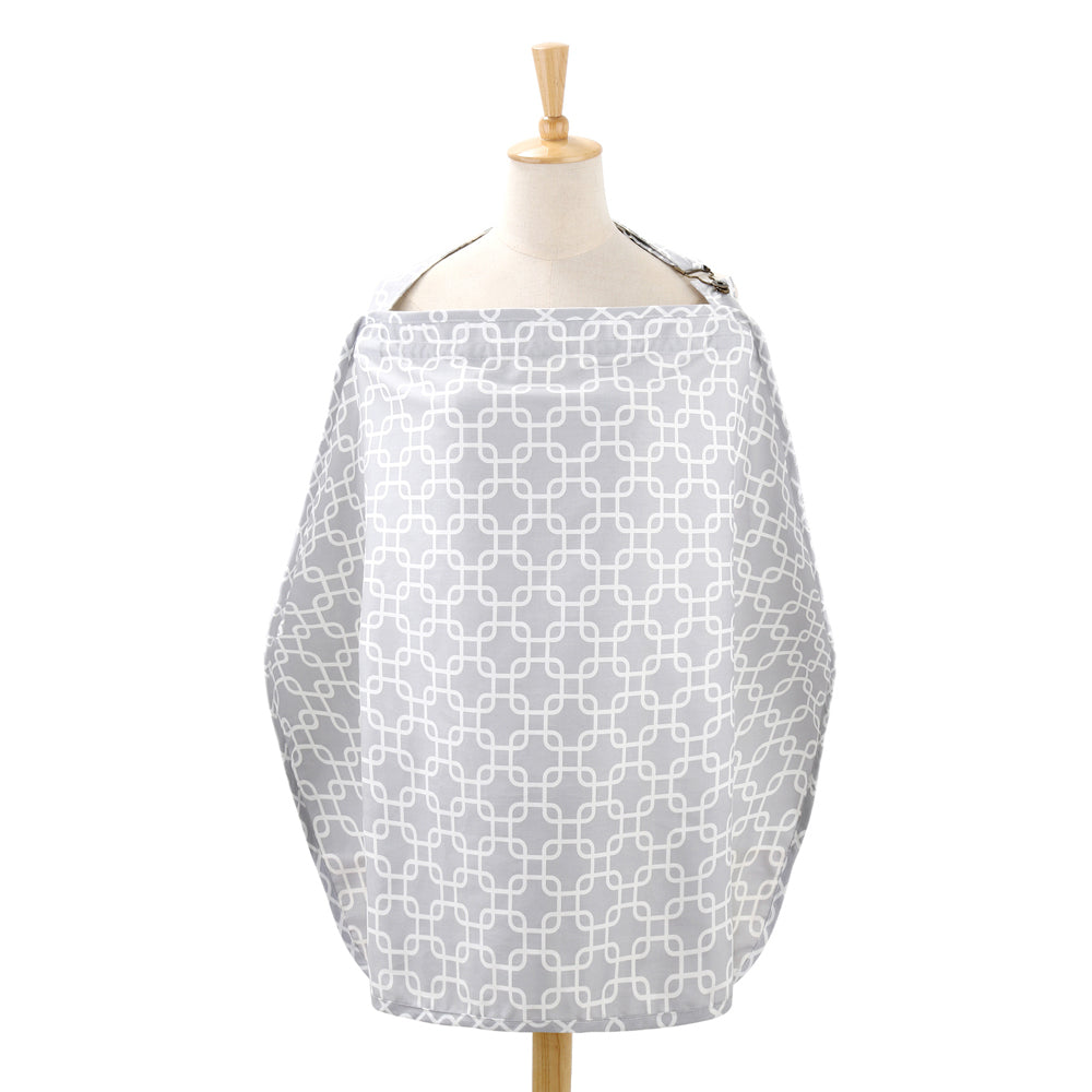 2PK The Peanutshell 92cm Cotton Nursing Feeding Cover Grey