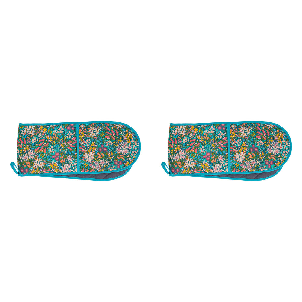 2PK Annabel Trends Cotton Double Oven Mitt 82x18cm - Field of Flowers