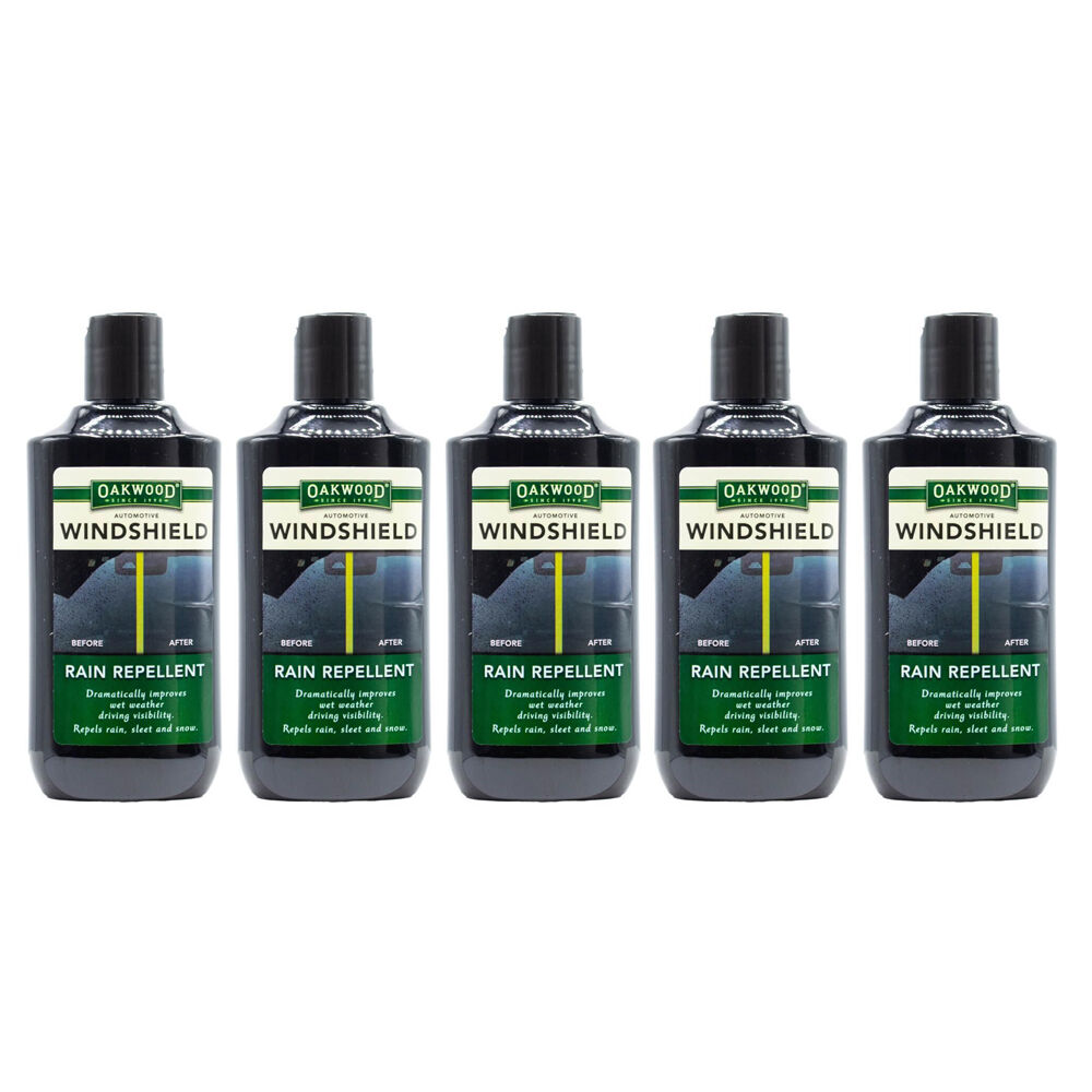 5PK Oakwood Automotive Windshield Liquid Rain Repellent Cleaner 236ml