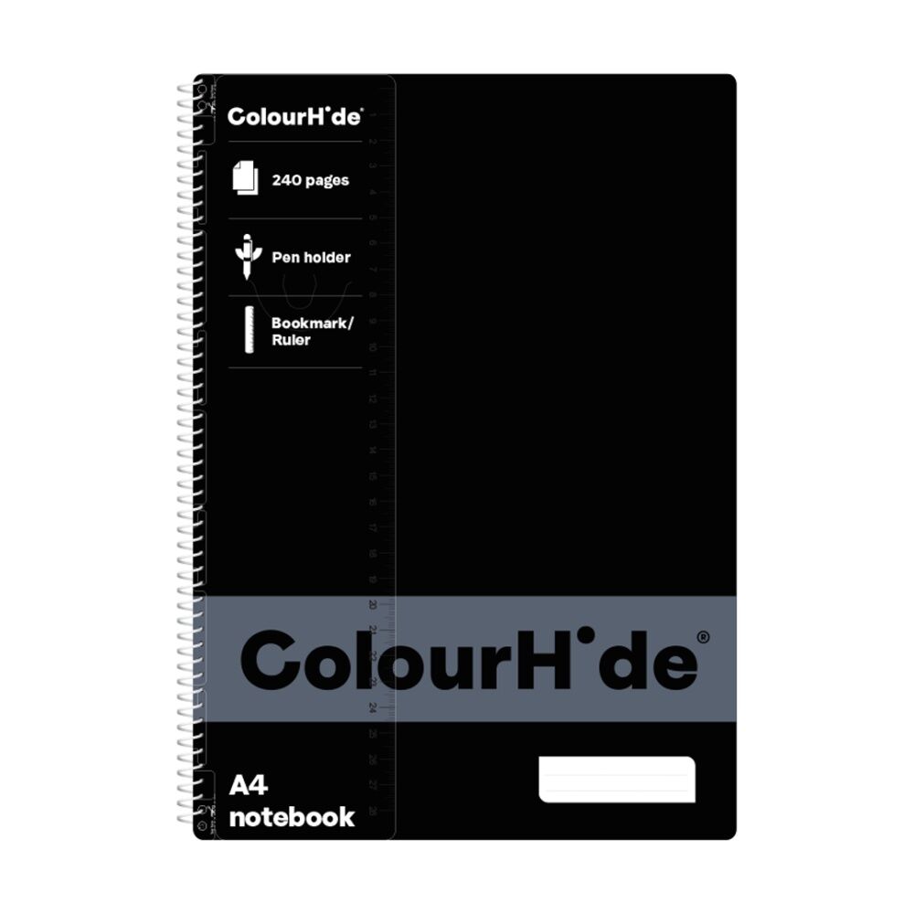 10PK Colourhide A4 Writing Notebook Spiral School Stationery 240 Pages Assorted