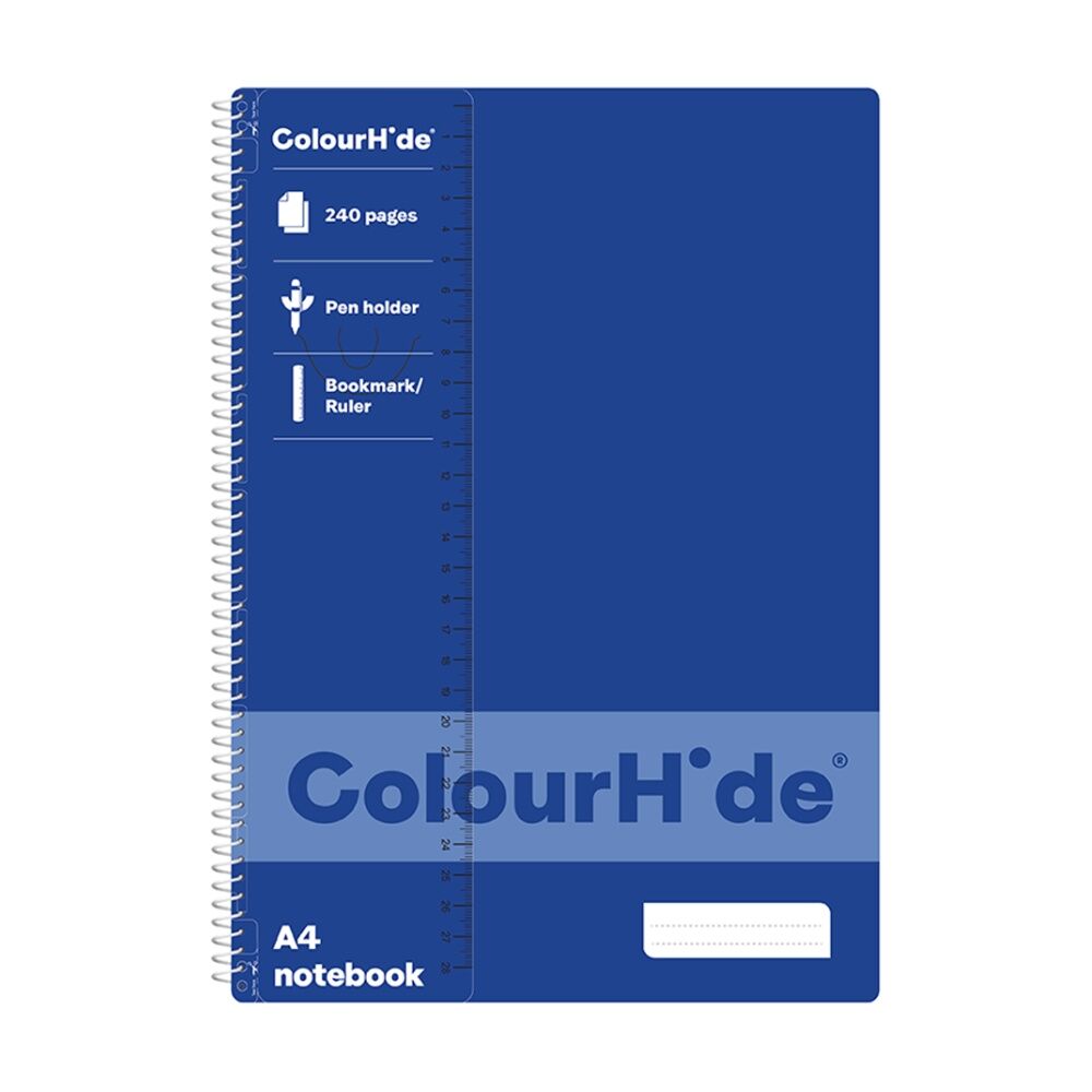 10PK Colourhide A4 Writing Notebook Spiral School Stationery 240 Pages Assorted